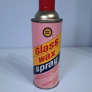 Vintage Gold Seal Glass Wax Spray 14oz Pink Aerosol Can Nearly Full Display